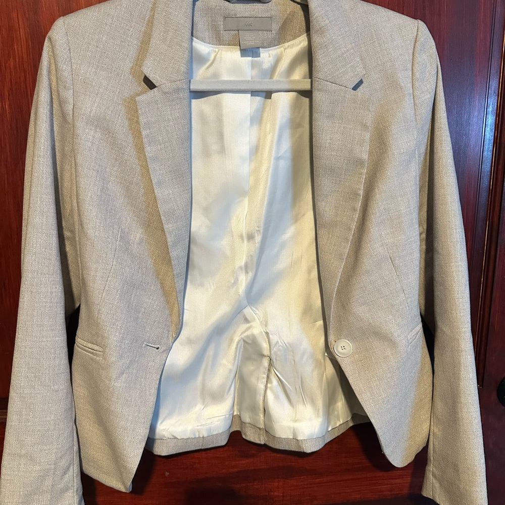 H&M Tan Blazer Structured Suit Jacket